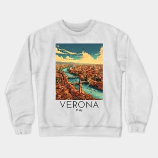 A Vintage Travel Illustration of Verona - Italy Crewneck Sweatshirt